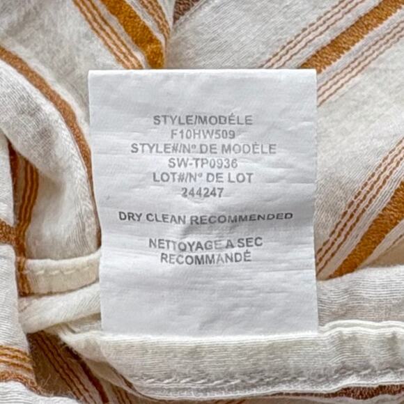 Helmut Lang Striped Popover Tunic Top Size Small Cotton Silk Lagenlook Vacation - Picture 8 of 11